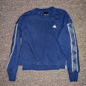 Adidas Changeover Tape Cropped Sweatshirt - Blue - Women’s Small